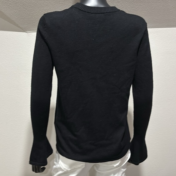 Iman bell sleeve black sweater with gold buttons xs sm runs big - Picture 2 of 8